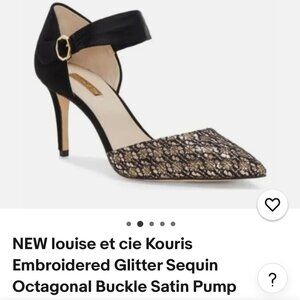 Louise et Cie Kouris Embroidered Glitter Sequin Satin Pump